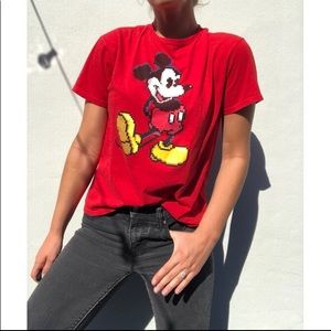 VINTAGE DISNEY MICKEY MOUSE RED TEE SHIRT